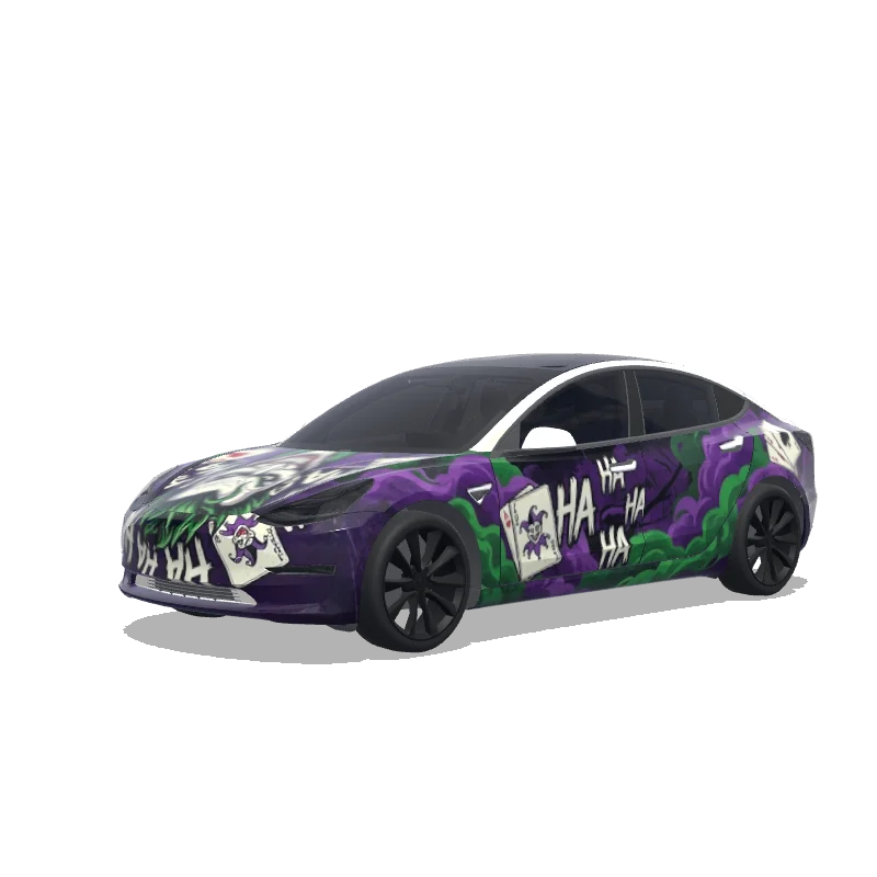 Tesla Model 3 wrap design - Gotham Joker style