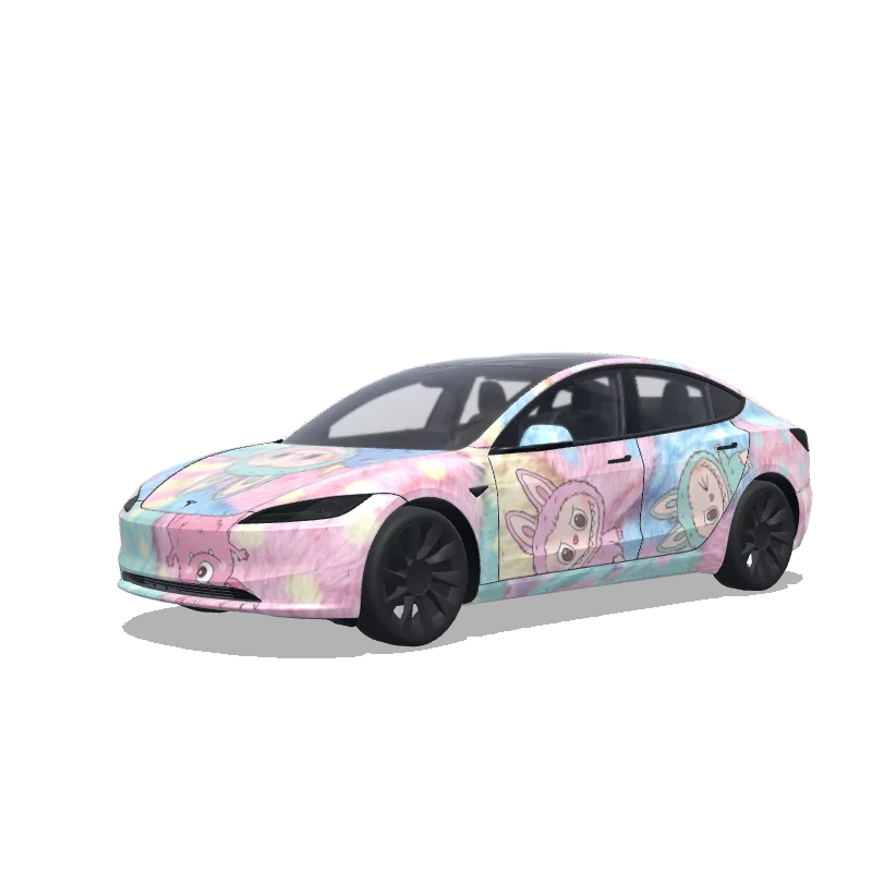 Tesla Model 3 (2024+) wrap design - Labubu