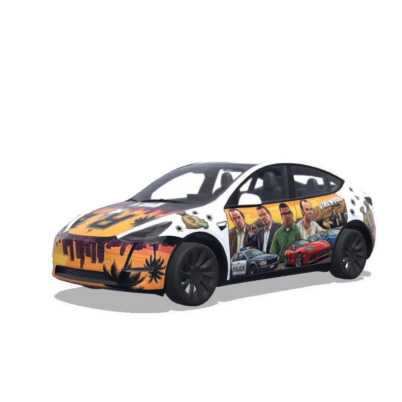 Tesla Model Y wrap design - gta5 and rockstar.art