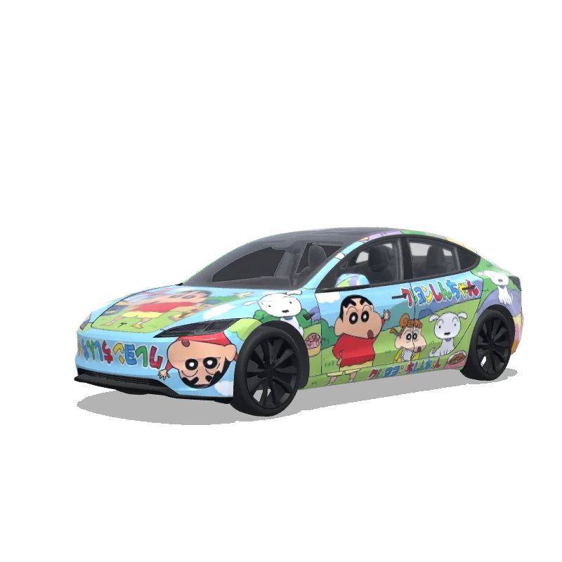 Tesla Model 3 (2024+) wrap design - Crayon Shin-chan.