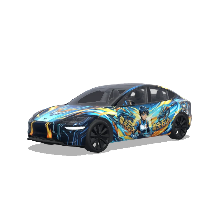 Tesla Model 3 (2024+) wrap design - Anime
