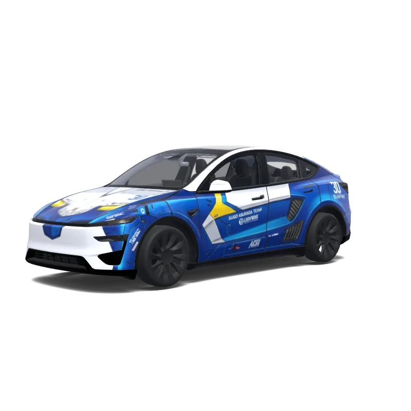 Tesla Model Y (2025+) custom wrap design - free download PNG