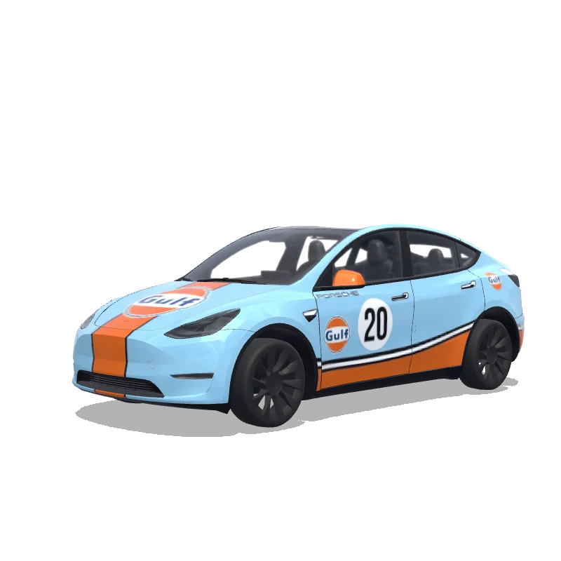 Tesla Model Y wrap design - Gulf racing avec logo