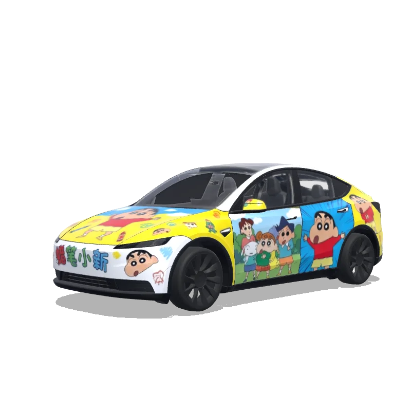 Tesla Model Y (2025+) wrap design - 创建一个蜡笔小新的皮肤