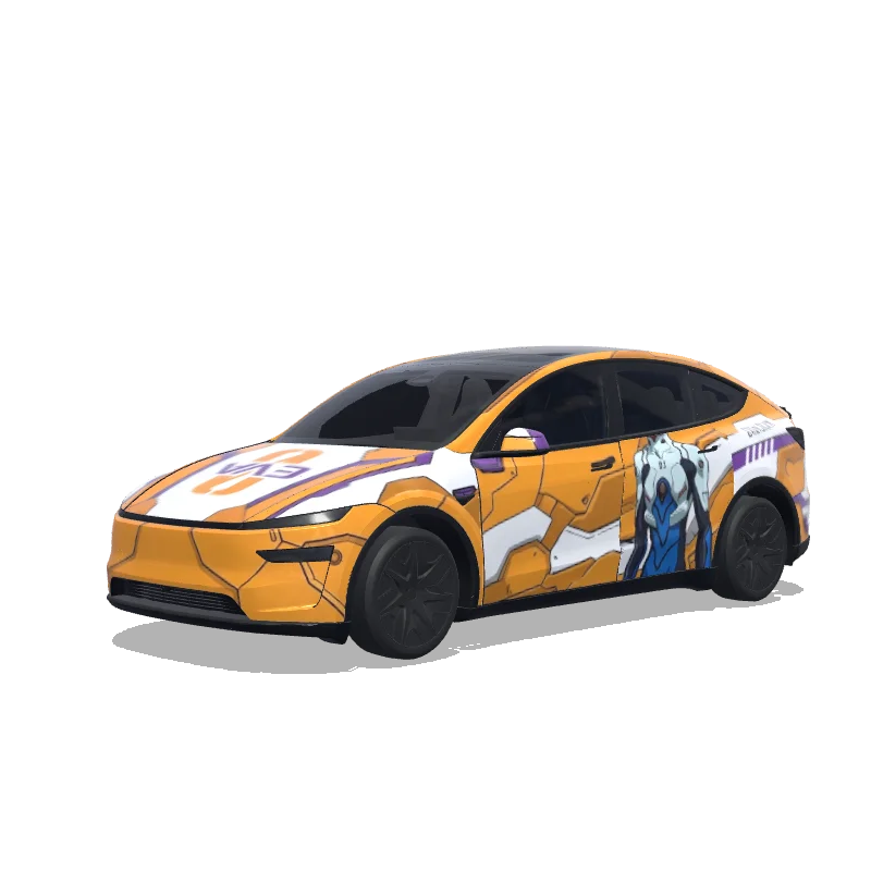 Tesla Model Y L custom wrap design - free download PNG
