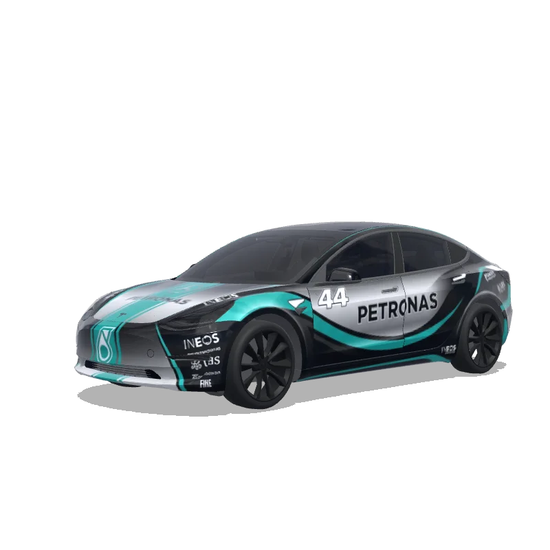 Tesla Model 3 wrap design - F1 Mercedes