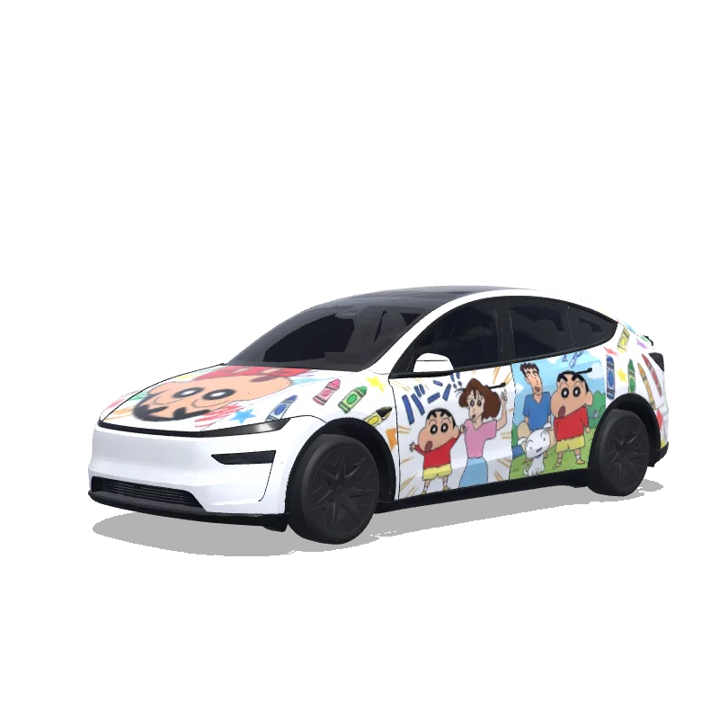 Tesla Model Y L wrap design - crayon shinchan