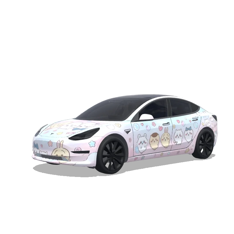 Tesla Model 3 wrap design - chiikawa