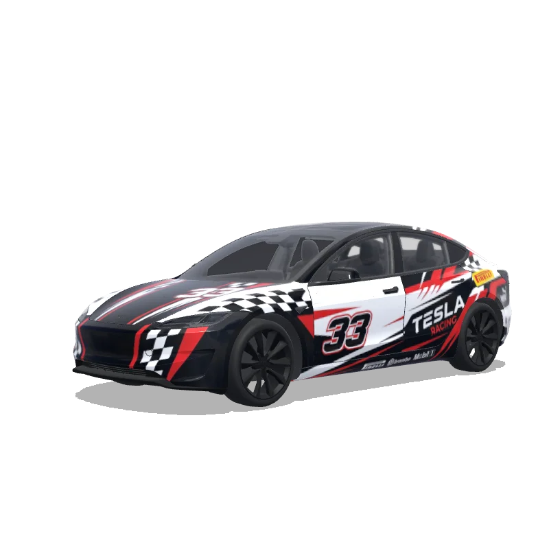 Tesla Model 3 (2024+) custom wrap design - free download PNG