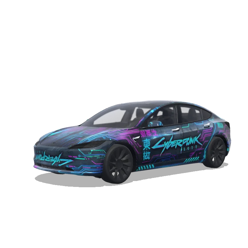 Tesla Model 3 (2024+) wrap design - make a cyberpunk 2077 desgin