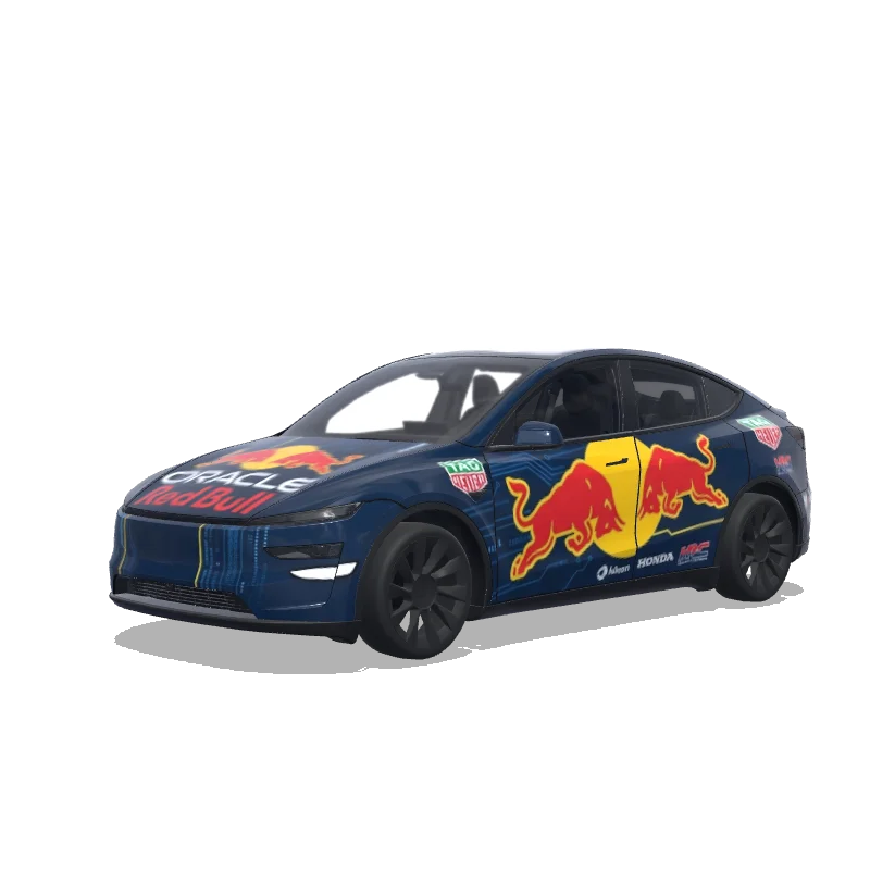 Tesla Model Y (2025+) wrap design - redbull oracle