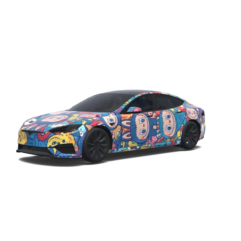 Tesla Model S wrap design - Labubu.