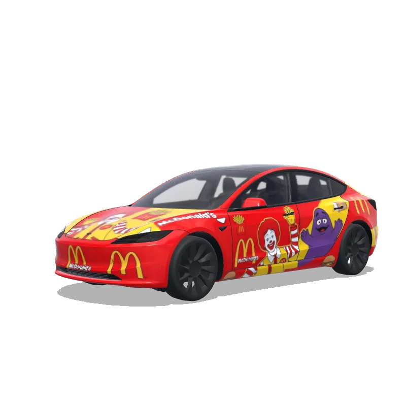 Tesla Model 3 (2024+) custom wrap design - free download PNG