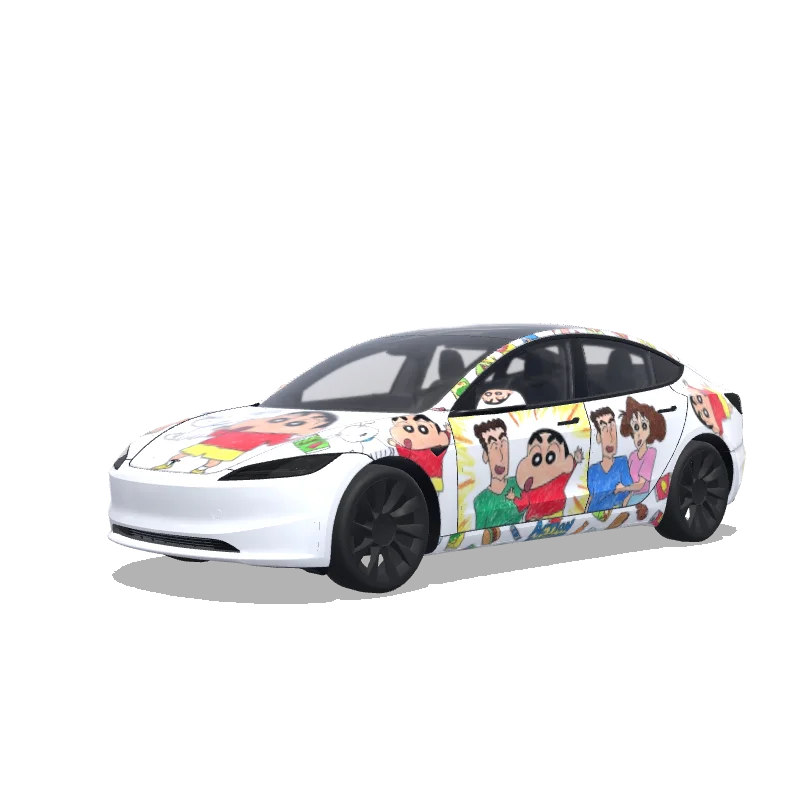 Tesla Model 3 (2024+) wrap design - crayon shinchan
