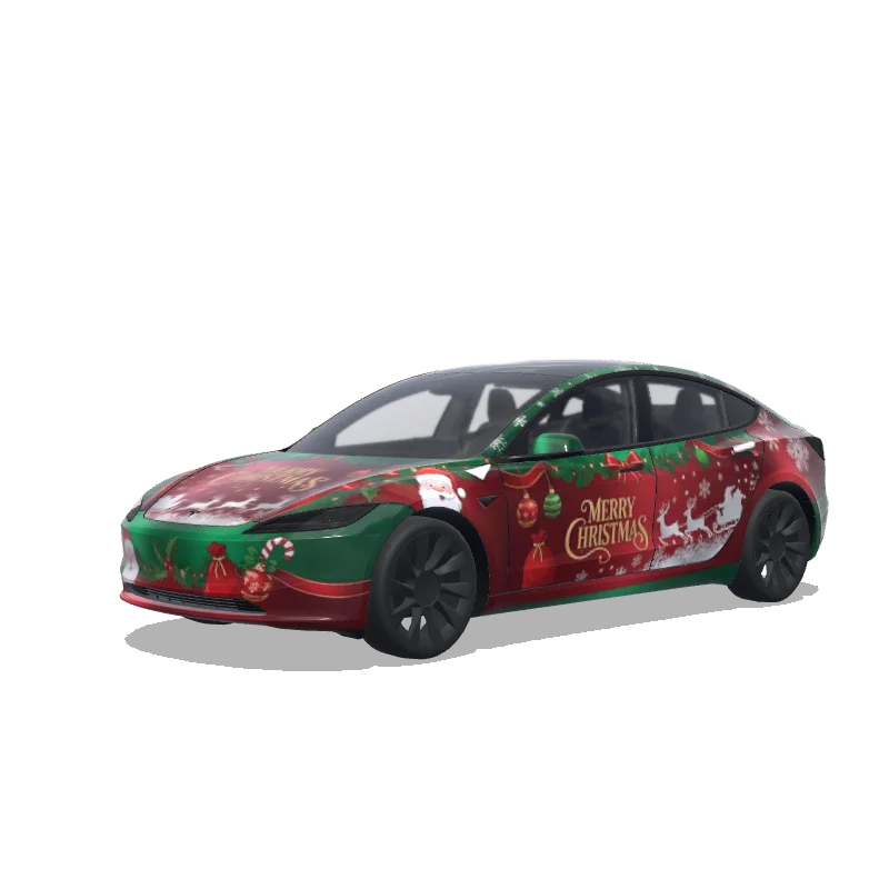 Tesla Model 3 (2024+) custom wrap design - free download PNG