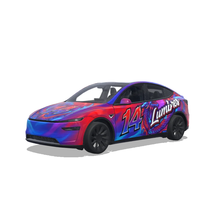 Tesla Model Y (2025+) custom wrap design - free download PNG