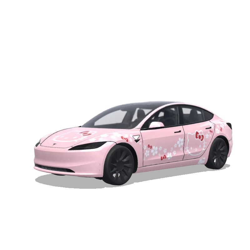 Tesla Model 3 (2024+) custom wrap design - free download PNG