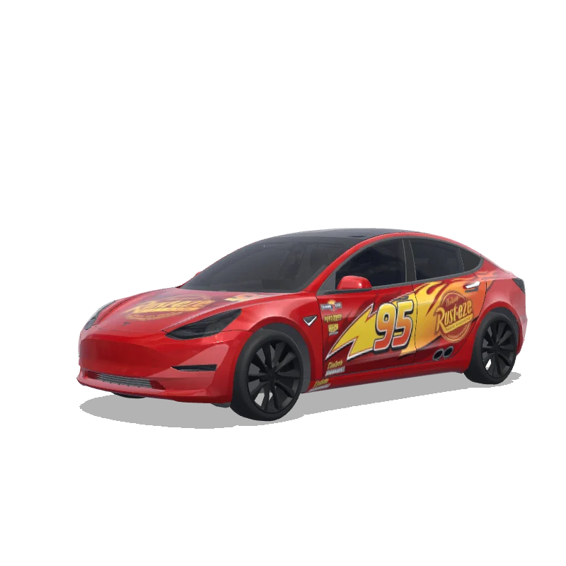 Tesla Model 3 wrap design - Fulger McQueen
