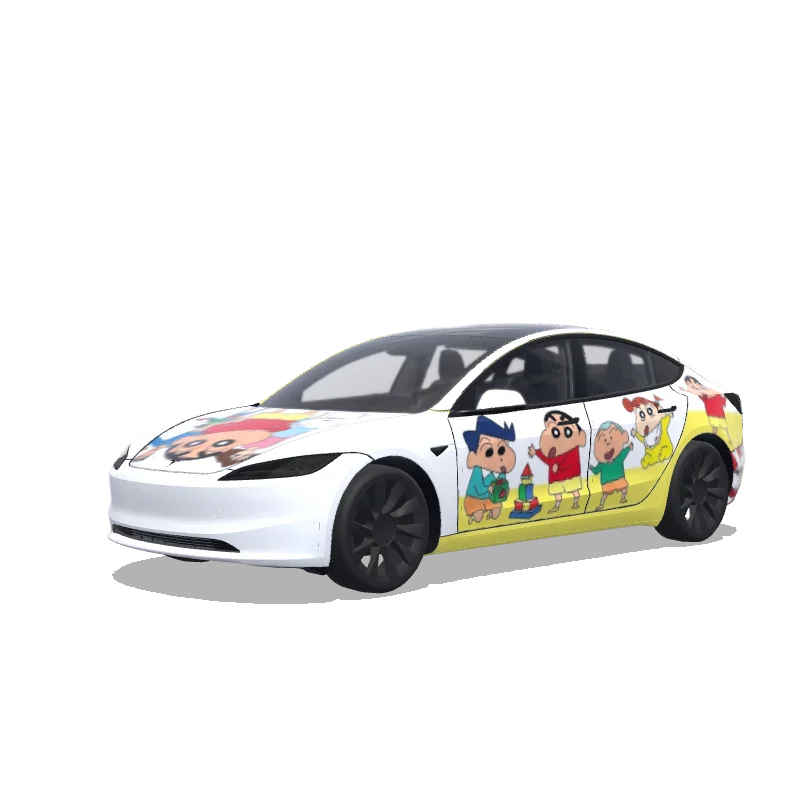 Tesla Model 3 (2024+) wrap design - crayon shinchan