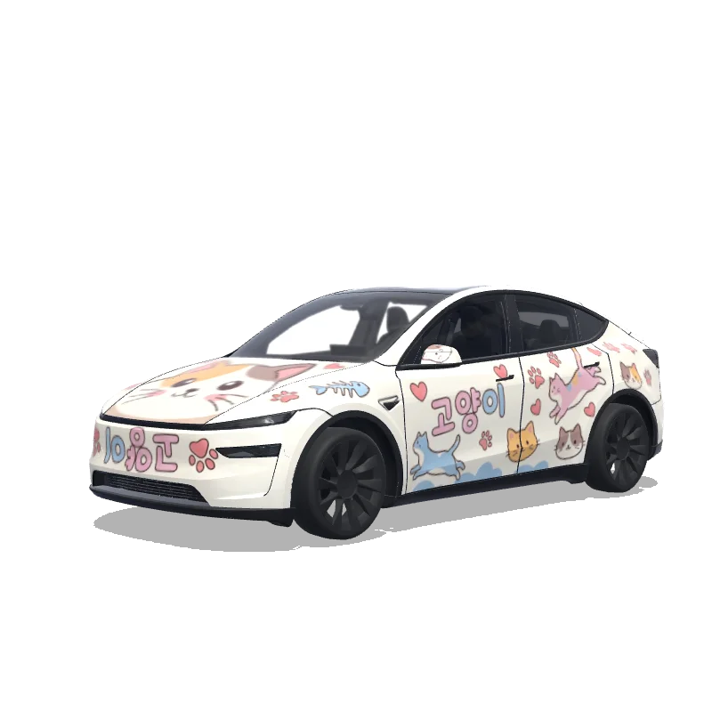 Tesla Model Y (2025+) wrap design - 고양이