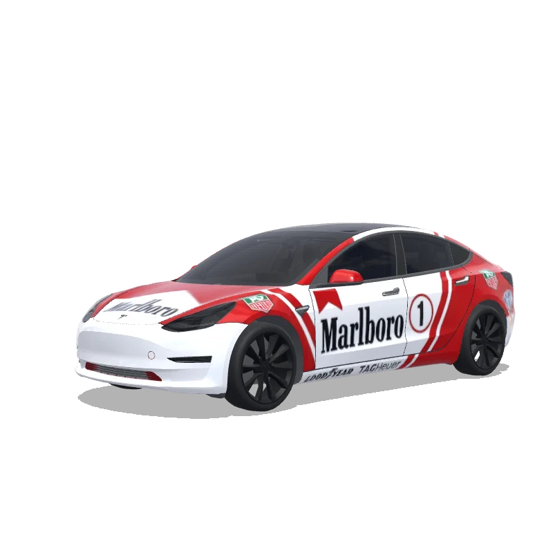 Tesla Model 3 wrap design - Marlboro rare car decal
