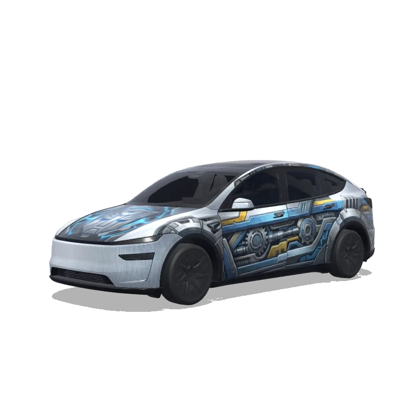 Tesla Model Y L wrap design - 生成变形金刚风格