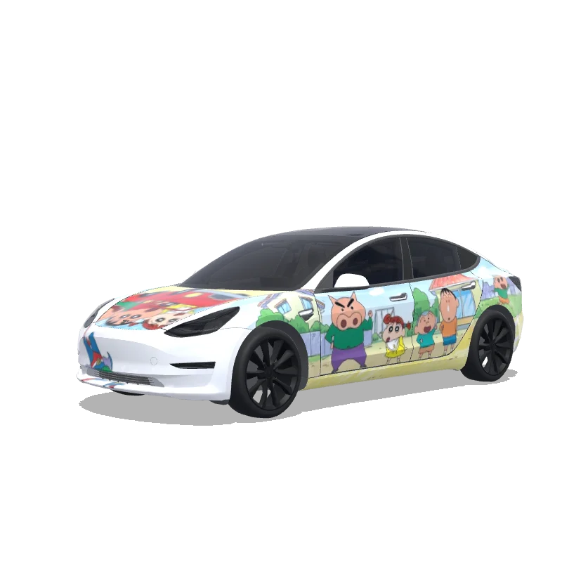 Tesla Model 3 wrap design - 蜡笔小新