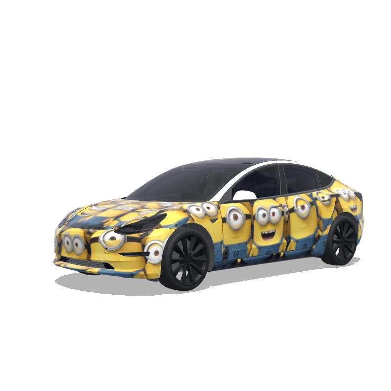 Tesla Model 3 custom wrap design - free download PNG