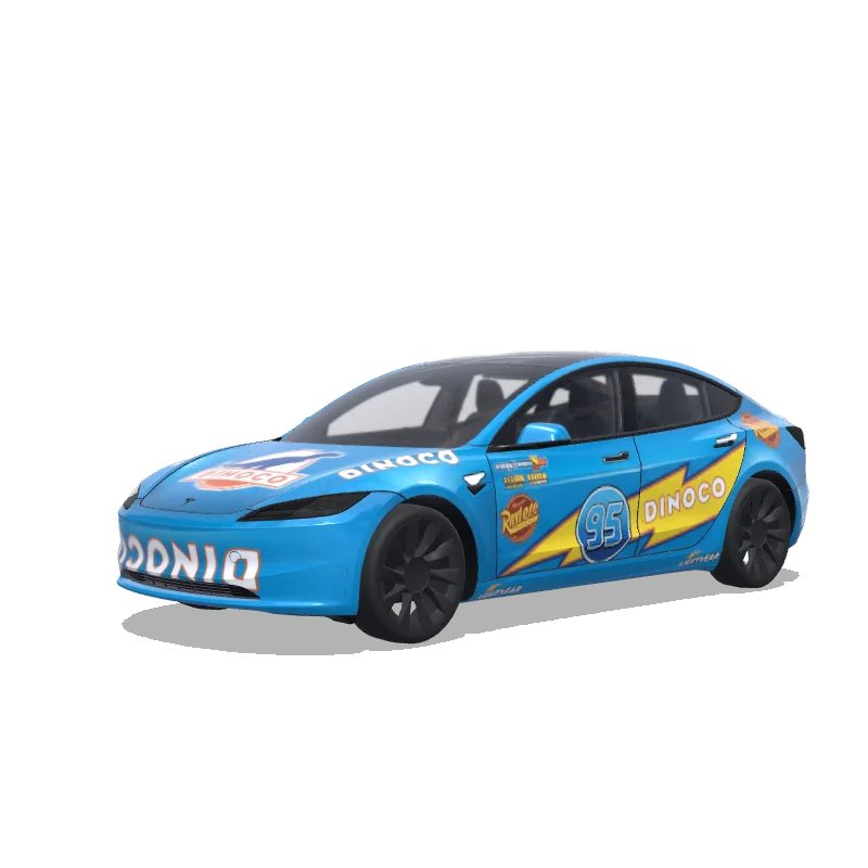Tesla Model 3 (2024+) wrap design - Flash mc queen dinoco