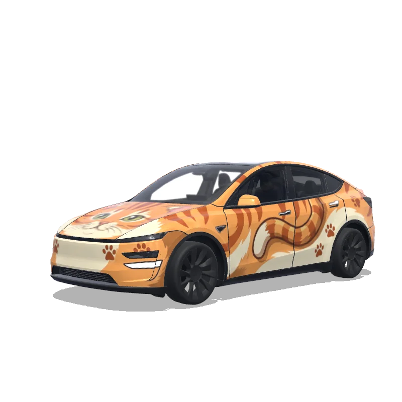 Tesla Model Y (2025+) wrap design - cat