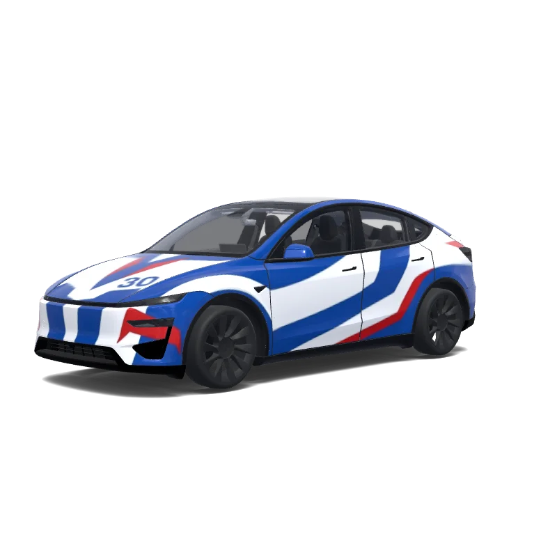 Tesla Model Y (2025+) custom wrap design - free download PNG