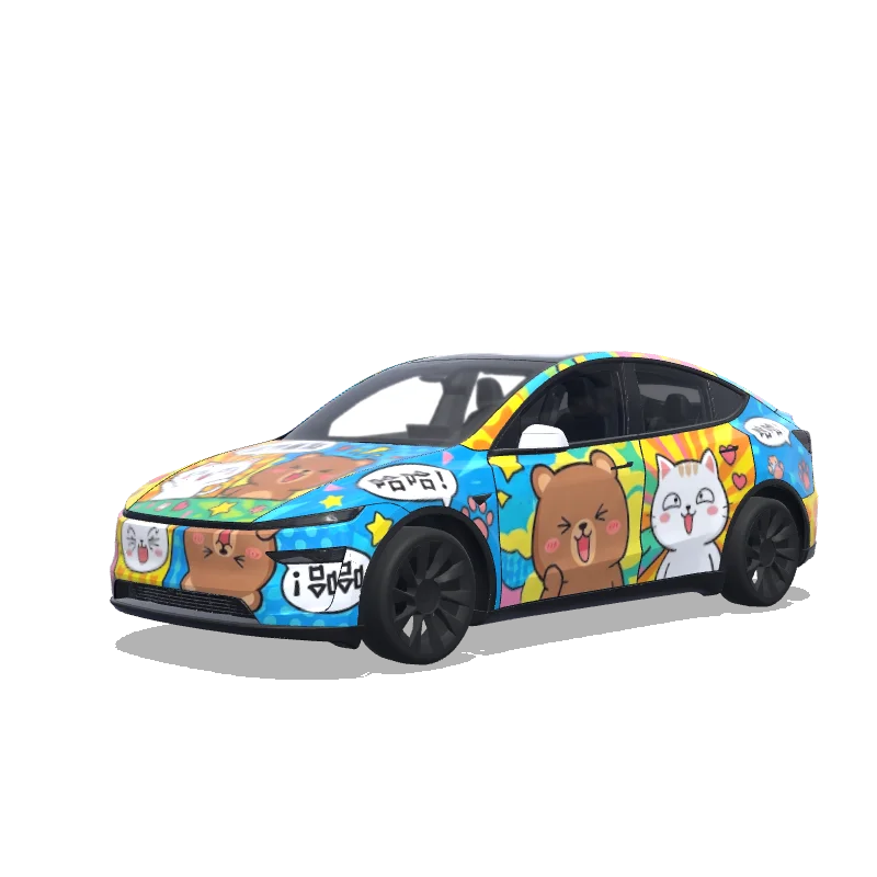 Tesla Model Y (2025+) wrap design - 布布一二搞笑表情