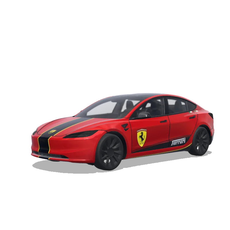 Tesla Model 3 (2024+) wrap design - Ferrari