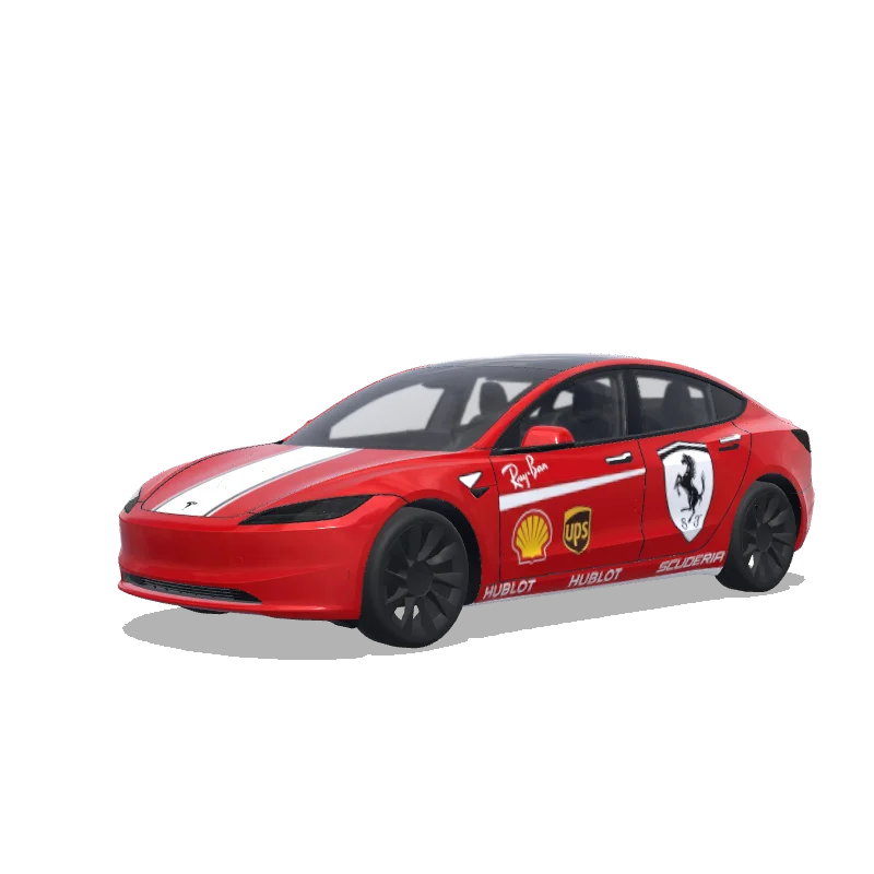 Tesla Model 3 (2024+) wrap design - Ferrari