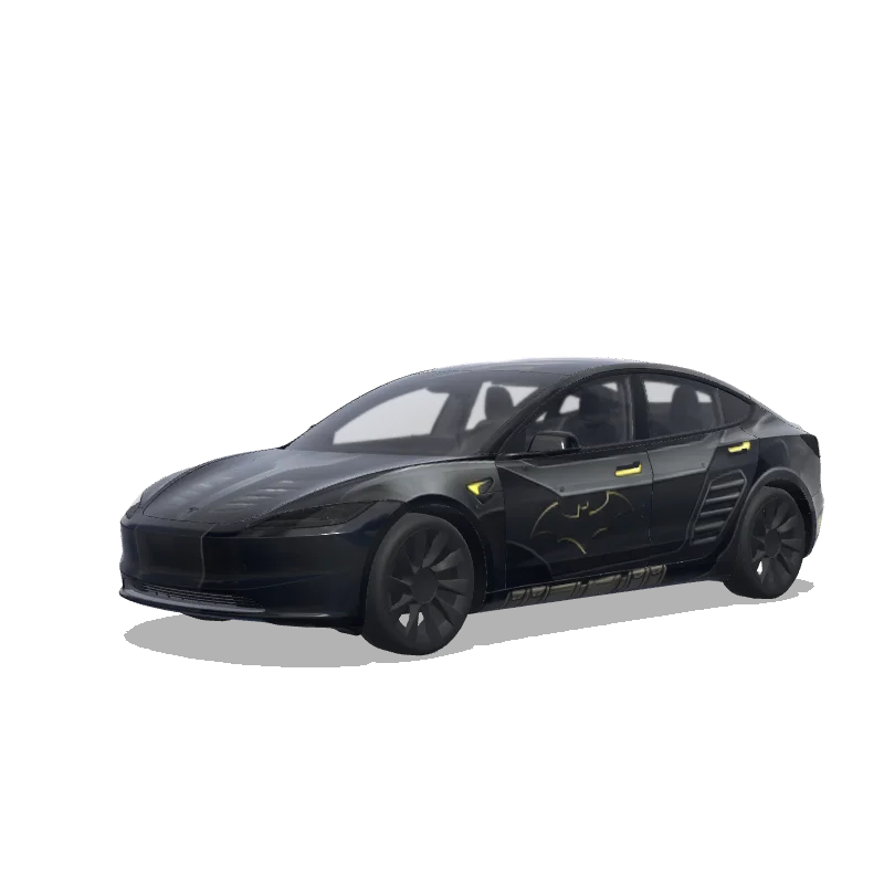 Tesla Model 3 (2024+) wrap design - Batmobile