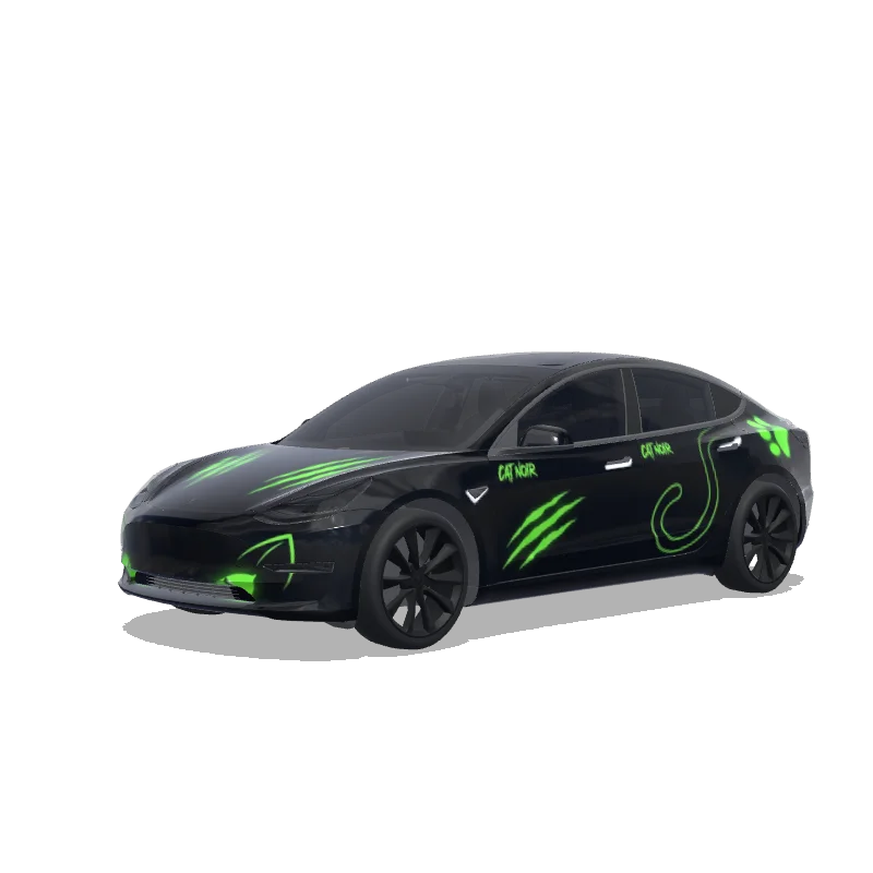 Tesla Model 3 wrap design - ichbraucheeincatnoirdesign