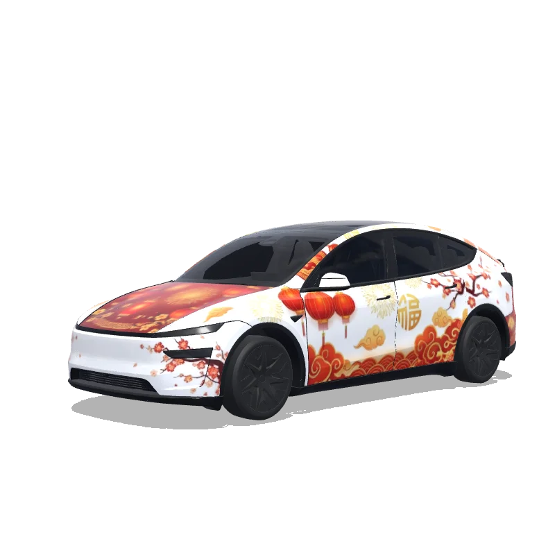 Tesla Model Y L wrap design - 中国农历新年气氛