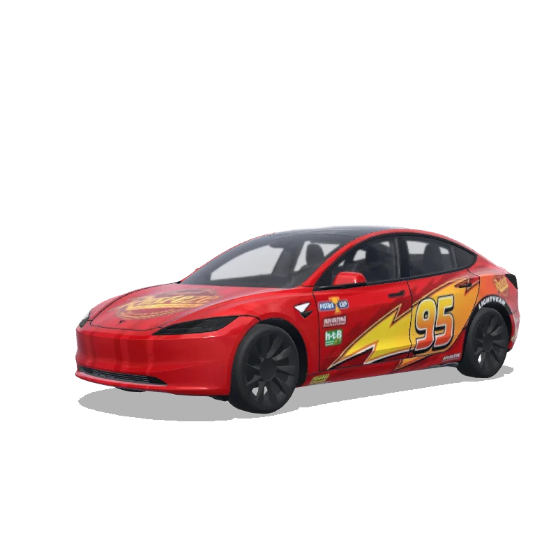 Tesla Model 3 (2024+) wrap design - Make a ligthning mcqueen wrap