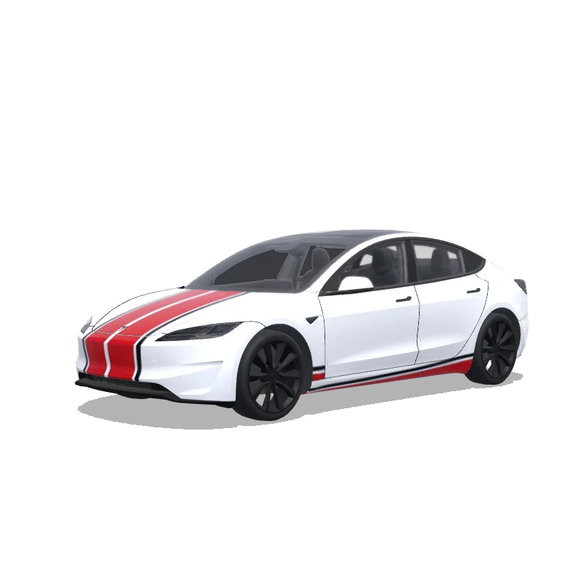 Tesla Model 3 (2024+) custom wrap design - free download PNG