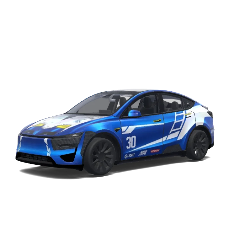Tesla Model Y (2025+) custom wrap design - free download PNG