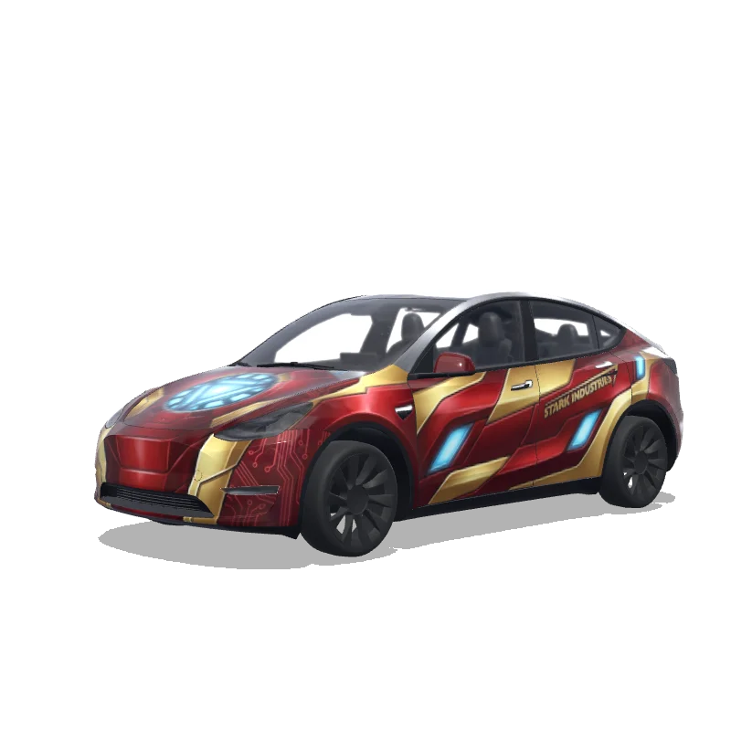 Tesla Model Y wrap design - 아이언맨 컨셉으로 디자인 해줘