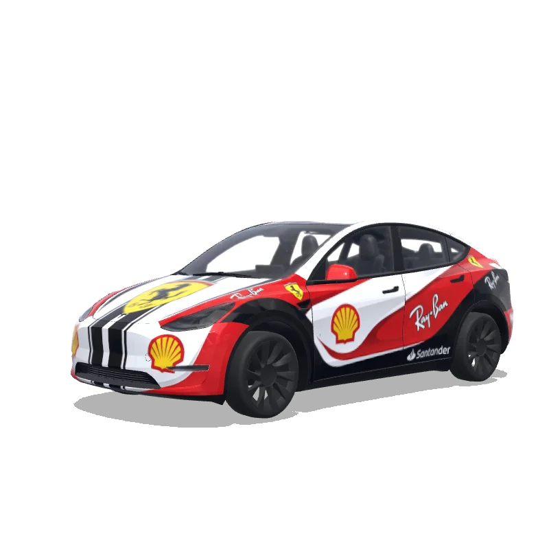 Tesla Model Y wrap design - Scuderia Ferrari formula one team wrap without any number