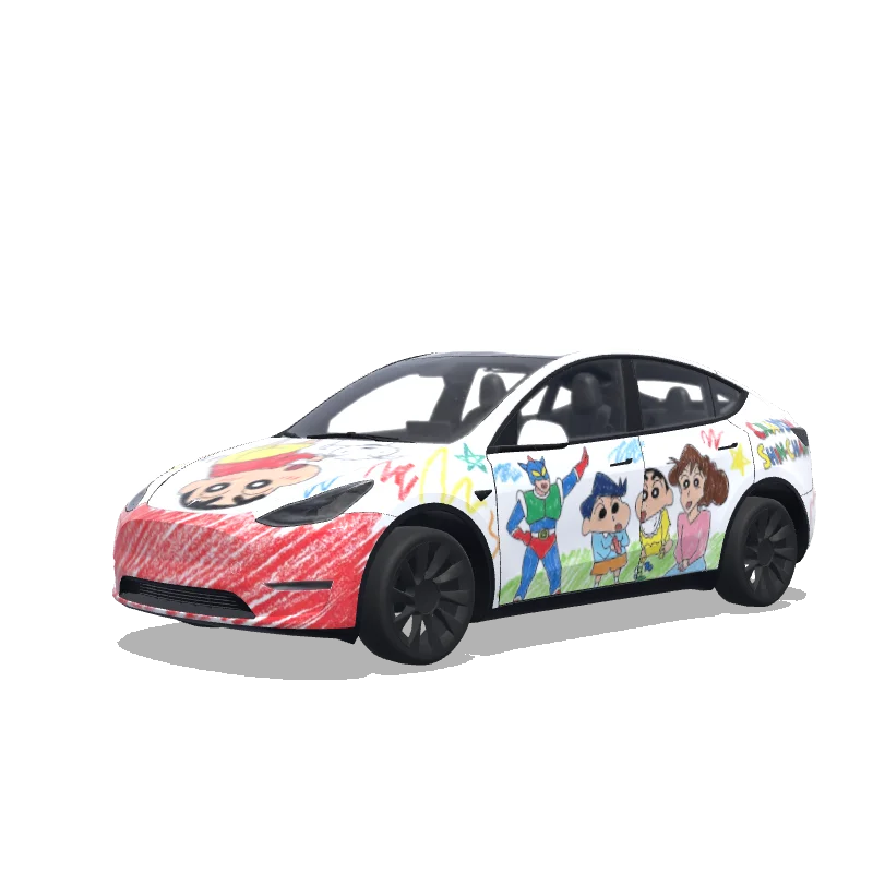 Tesla Model Y wrap design - crayon shinchan