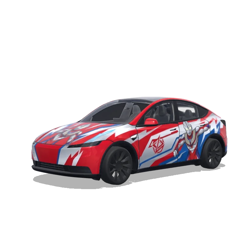 Tesla Model Y (2025+) wrap design - 生成一个奥特曼贴图