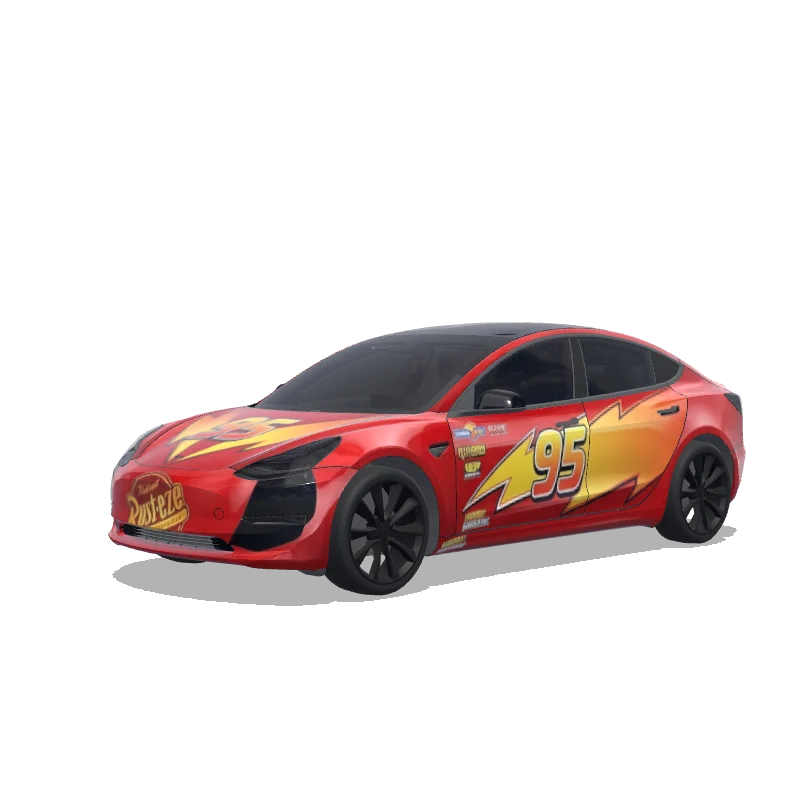 Tesla Model 3 wrap design - i would like a lightning mcqueen wrap