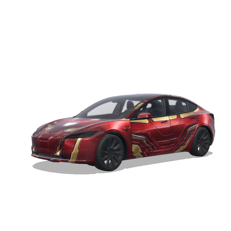 Tesla Model 3 (2024+) wrap design - Iron man