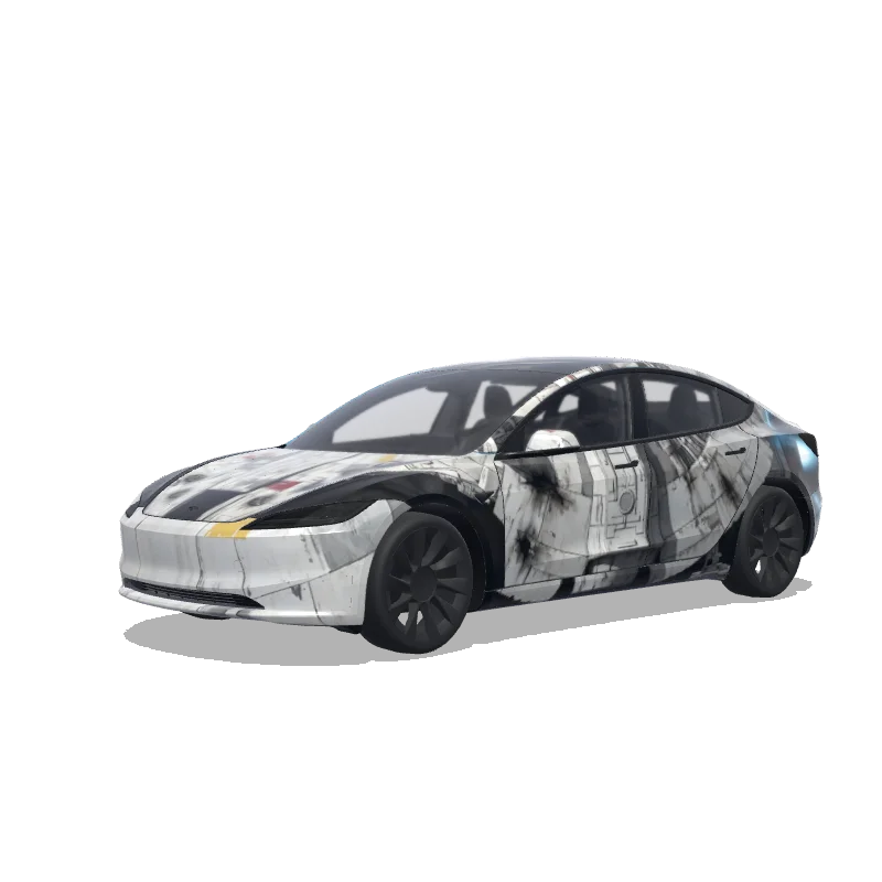 Tesla Model 3 (2024+) wrap design - Décorer la tesla tel le faucon Millenium de star wars