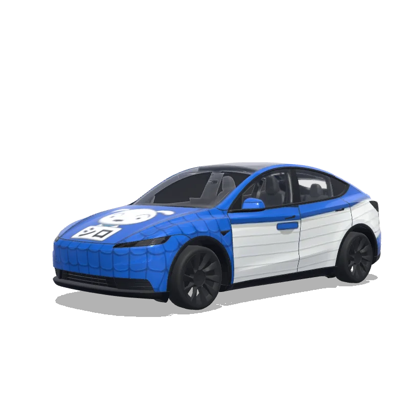 Tesla Model Y (2025+) wrap design - 하얀 강아지 같은 자동차 스킨