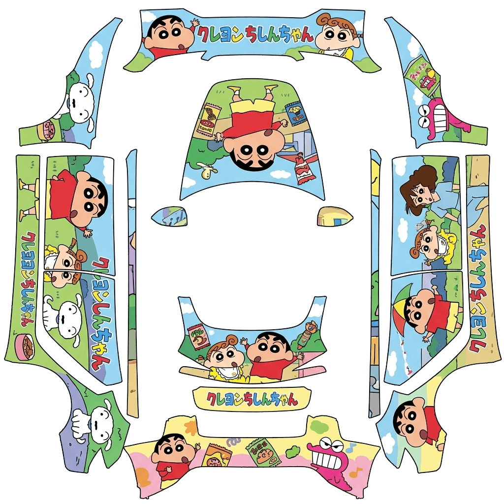 Tesla Model 3 (2024+) wrap design - Crayon Shin-chan.