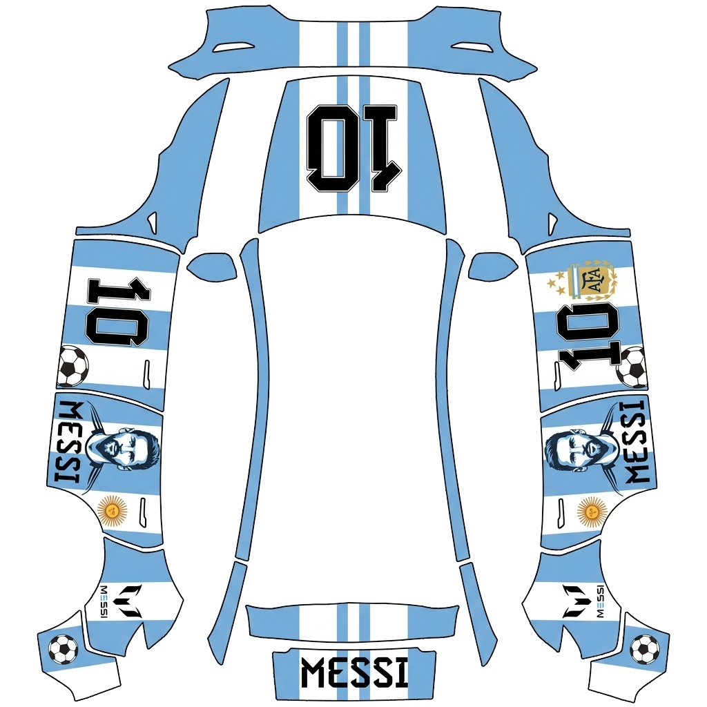 Tesla Model Y (2025+) wrap design - Argentina messi.